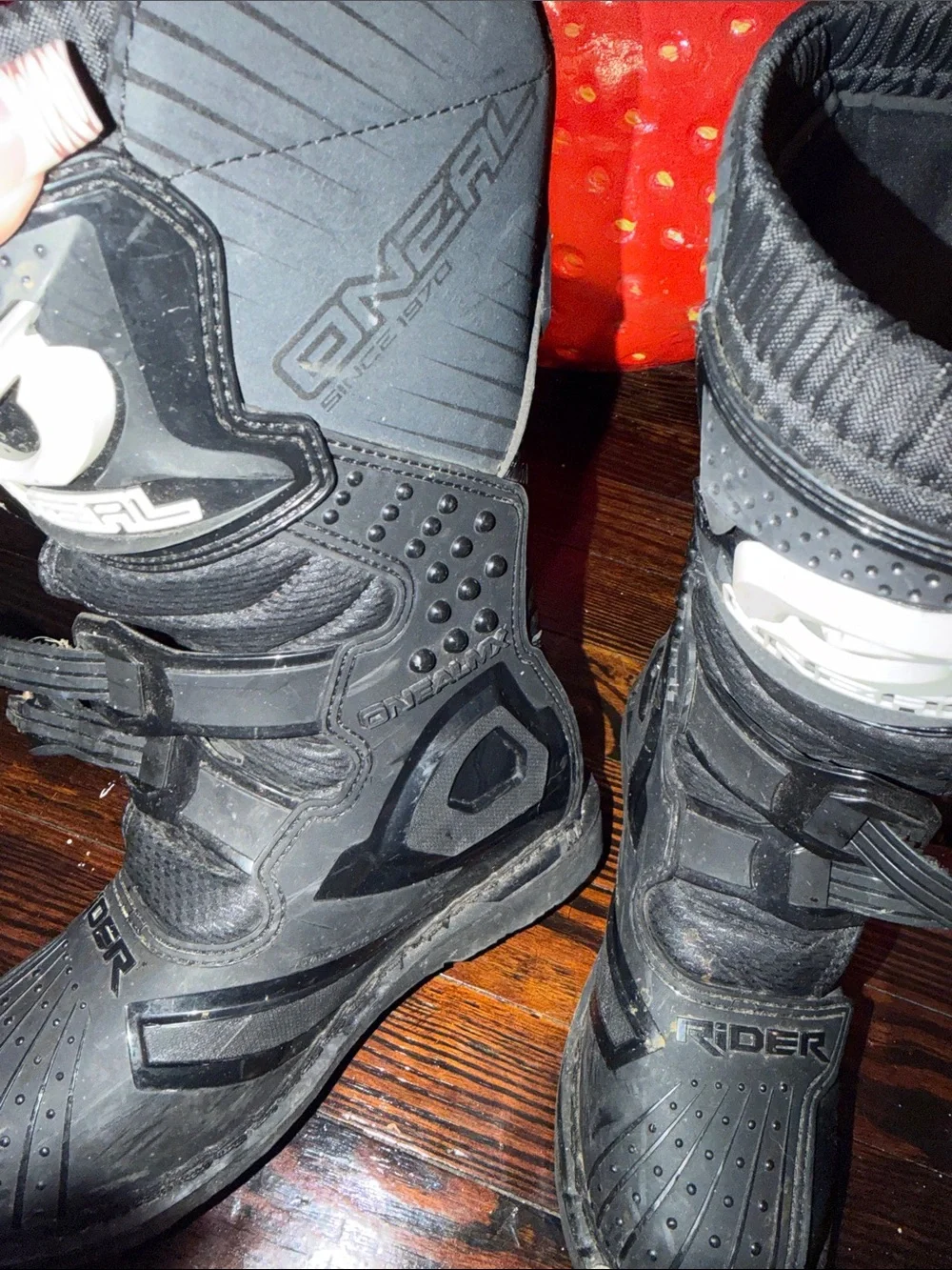 O'Neill Black Kids Motocross Boots with White Logo